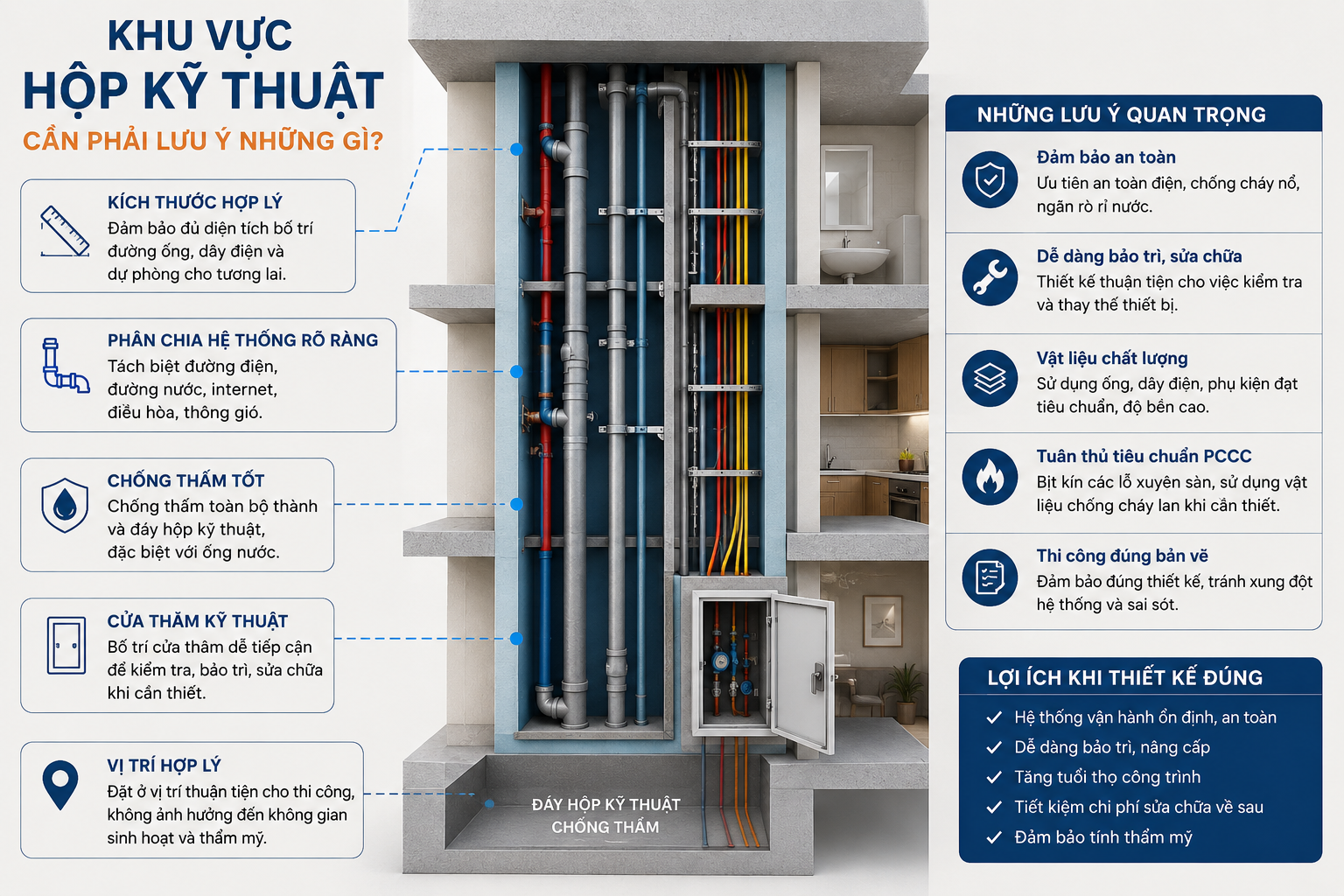 Khu Vực Hộp Kỹ Thuật Cần Phải Lưu Ý Những Gì? Những Điều Gia Chủ Không Nên Bỏ Qua