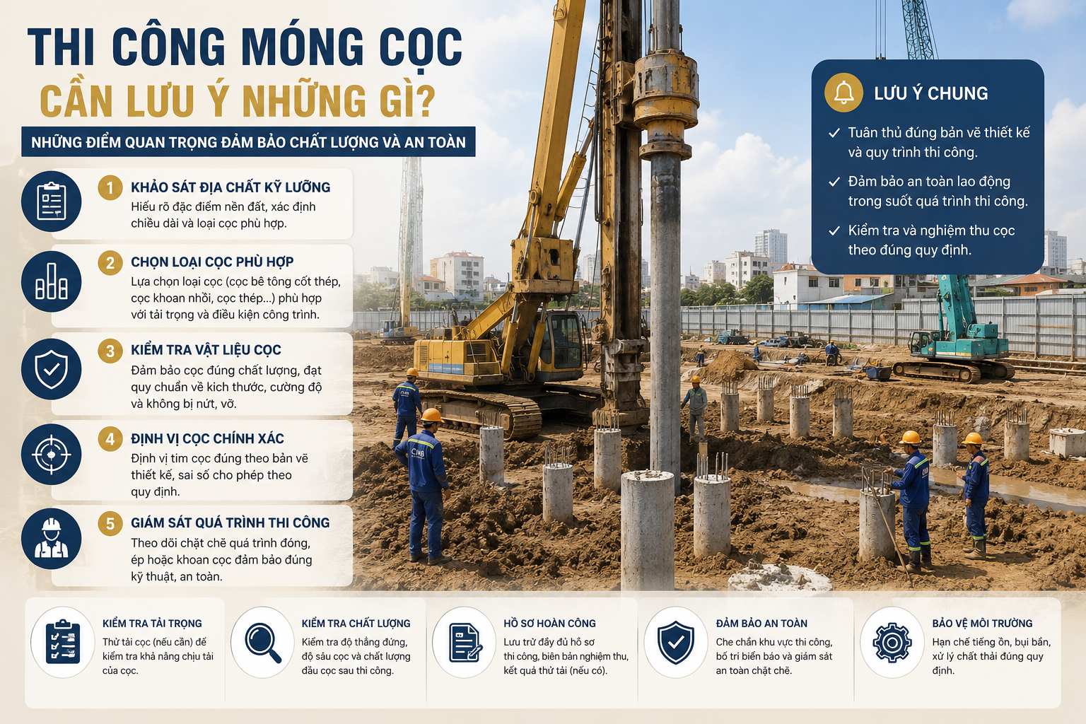 Những Lưu Ý Khi Thi Công Móng Cọc Để Đảm Bảo An Toàn Và Chất Lượng Công Trình