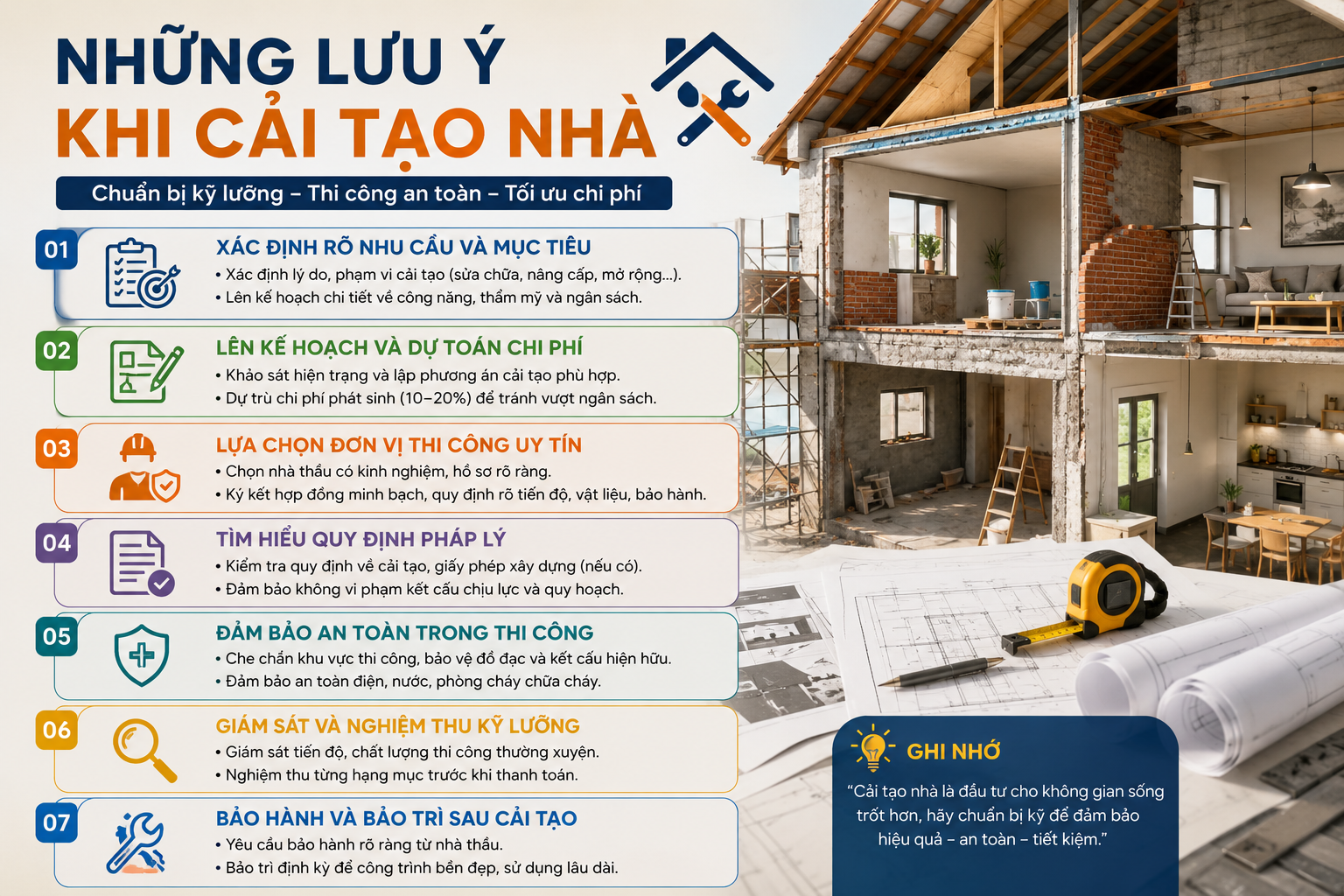 Những Lưu Ý Khi Cải Tạo Lại Nhà Giúp Tiết Kiệm Chi Phí Hiệu Quả