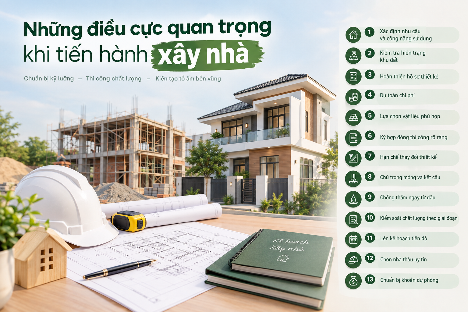 Những điều cực quan trọng khi tiến hành xây nhà