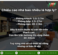 Chiều cao nhà bao nhiêu là hợp lý? Tiêu chuẩn & kinh nghiệm cần biết