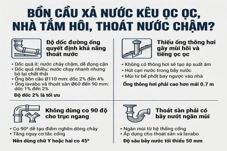 Bồn Cầu Xả Nước Kêu Ọc Ọc, Nhà Tắm Hôi, Thoát Nước Chậm? Nguyên Nhân Và Cách Khắc Phục Hiệu Quả