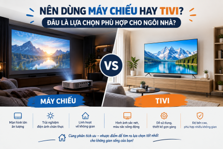NÊN DÙNG MÁY CHIẾU HAY TIVI? ĐÂU LÀ LỰA CHỌN PHÙ HỢP CHO NGÔI NHÀ?