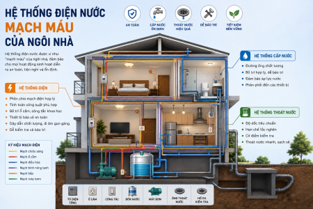 Hệ thống điện nước – “Mạch máu” của ngôi nhà: Thiết kế thế nào để an toàn, tiện nghi và bền lâu?