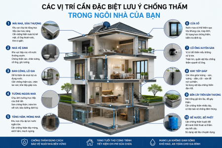 Các vị trí cần đặc biệt lưu ý chống thấm trong ngôi nhà của bạn – Giải pháp bảo vệ công trình bền vững