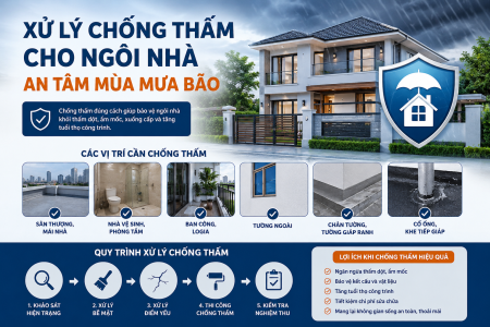 Xử lý chống thấm cho ngôi nhà – An tâm mùa mưa bão