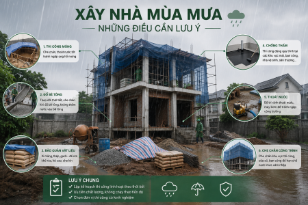 Xây Nhà Mùa Mưa – Những Điều Cần Lưu Ý