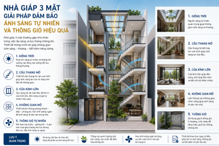 Nhà Giáp 3 Mặt Làm Sao Để Đảm Bảo Ánh Sáng Tự Nhiên Và Không Gian Luôn Thoáng Khí?